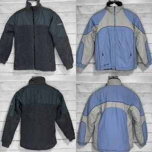 Columbia Reversible Puffer Jacket Colorblock Mock Neck Women's Size Small